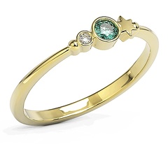 Pierścionek z żółtego złota z cyrkoniami swarovski mieta bp-6711z-c/mint