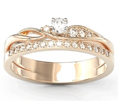 Pierścionek z różowego złota z cyrkoniami swarovski bp-77p-c