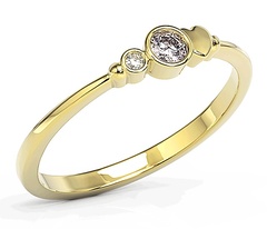 Pierścionek z żółtego złota z cyrkoniami lavendową i białą swarovski bp-6811z-c