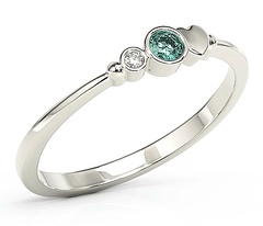 Pierścionek z białego złota z cyrkoniami swarovski mietową i białą bp-6809b-c