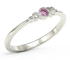 Pierścionek z białego złota z cyrkoniami swarovski różową i białą bp-6807b-c