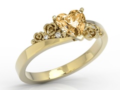 Pierścionek z topazem swarovski honey i diamentami ap-53z