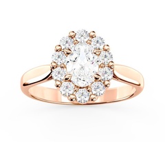 Pierścionek zaręczynowy z białym topazem swarovski i diamentami bp-57p