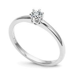 Staviori pierścionek. 1 diament, szlif brylantowy, masa 0,16 ct., barwa g, czystość si1. białe złoto 0,585.   