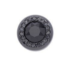 Element czarny stal szlachetna do pierścionka magnetycznego z czarnym kryształem swarovskiego 2626-4