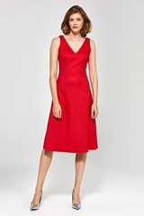 Czerwona elegancka midi princeska