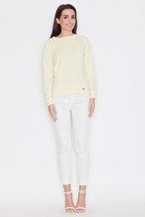 Żółta minimalistyczna bluzka z dyskretną fakturą z długim rękawem