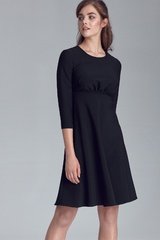 Czarna rozkloszowana sukienka odcinana pod biustem