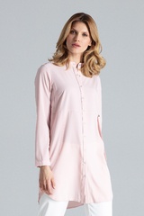 Różowa koszula -tunika zapinana na zatrzaski