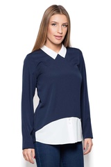 Niebieska stylowa kobieca bluzka 2 w 1